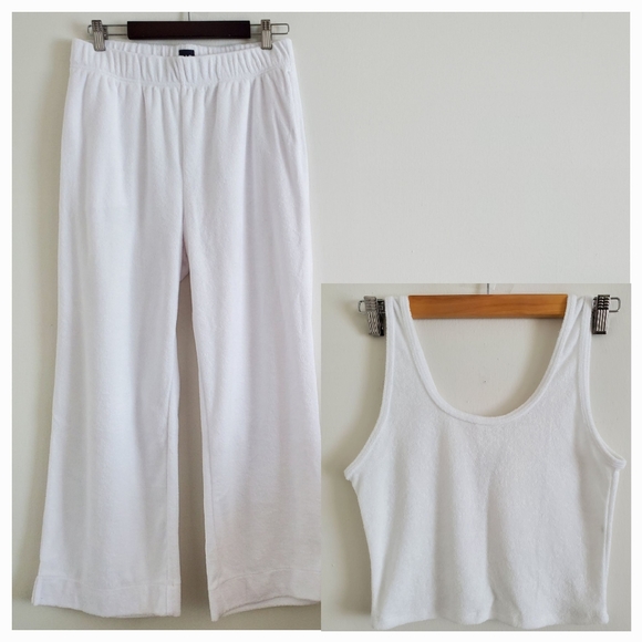 Pants - NWOT Towel Terry Cloth Tank and Crop Pants